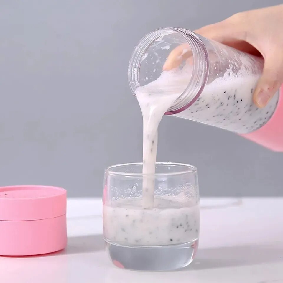 Electronic Mini 380ml Blender Mixer Cup USB Rechargeable Portable Smoothie Fruit Blender Juicer Bottle