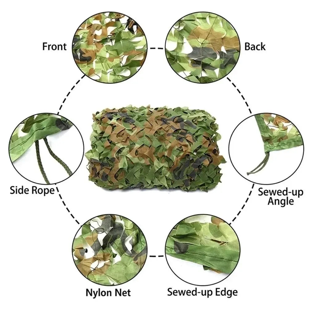 Military camouflage net pavilion camouflage net shade net garden decoration net green jungle white desert color 2x5m/3x4m/4x5m
